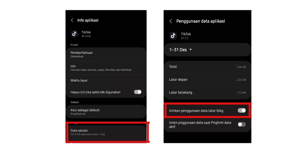 penyebab kuota cepat habis: aplikasi latar belakang