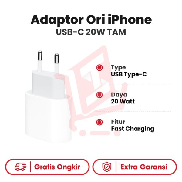 Adaptor Ori iPhone USB-C 20W TAM