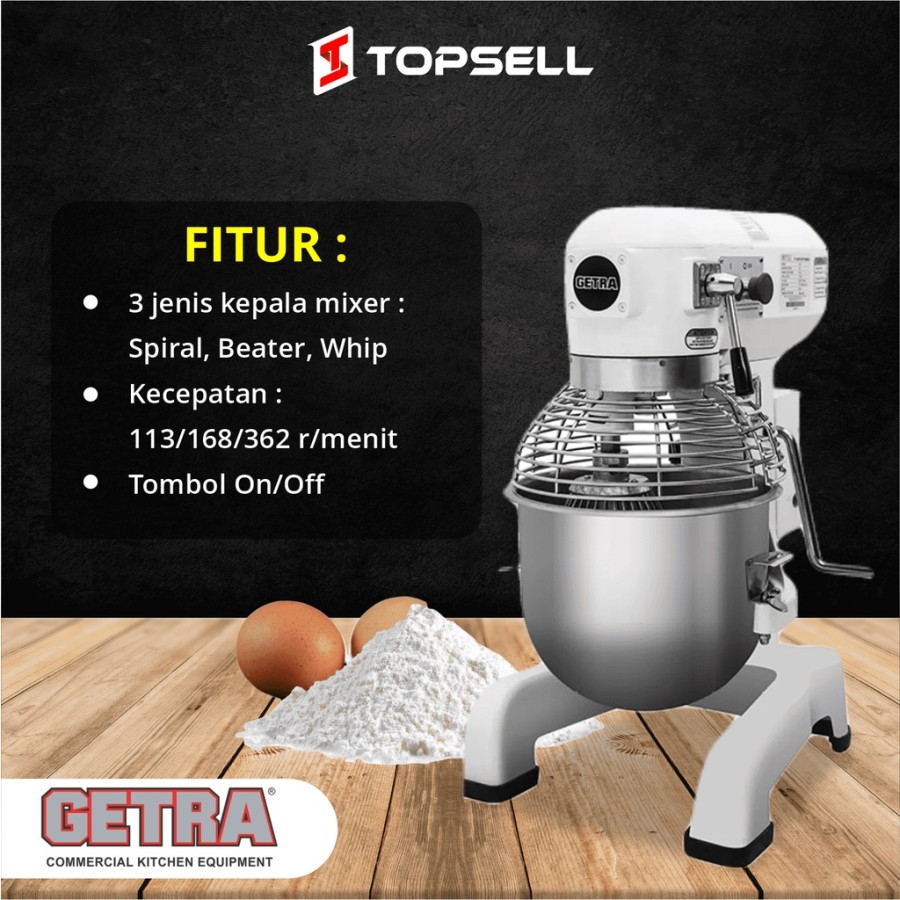 Planetary Mixer Getra Mesin Pengaduk Adonan 20L B-20 - TOPSELL