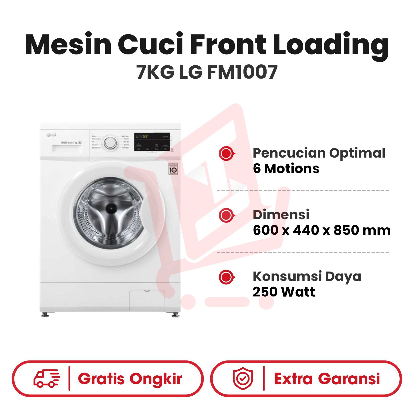 Mesin Cuci Front Loading 7 KG LG
