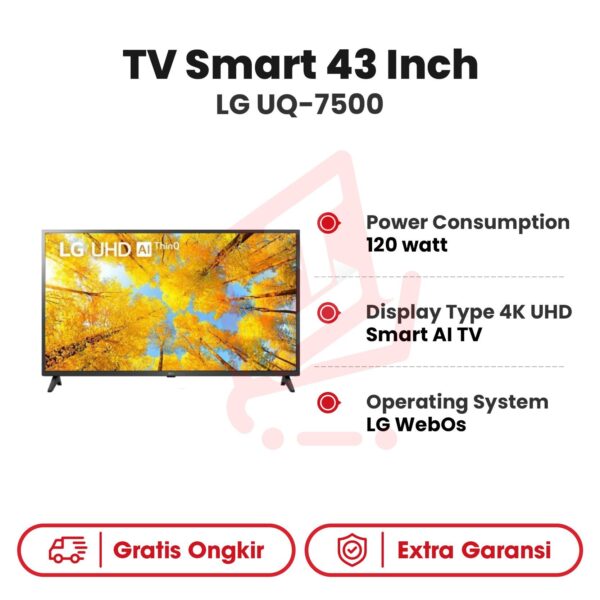 TV Smart 43" LG UQ-7500