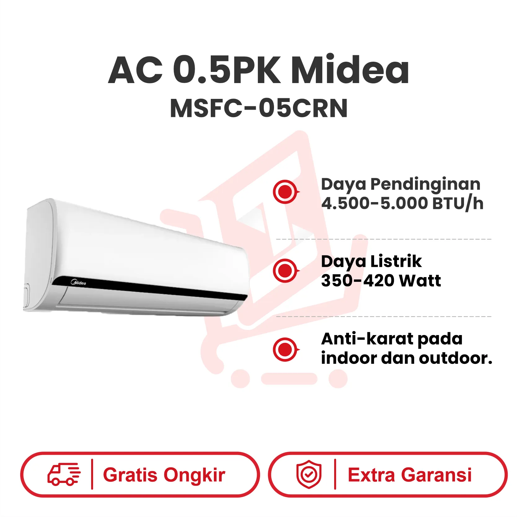 AC 0.5PK MIDEA MSFC 05CRN