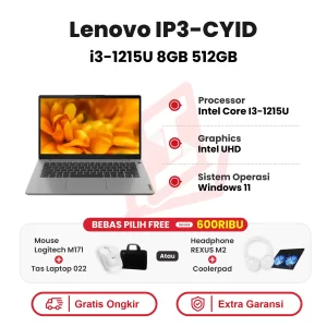 Laptop Lenovo IP3-CYID Intel Core i3-1215U 8GB 512GB WIN11 Grey