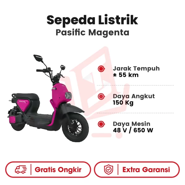 Sepeda Listrik Pasific Magenta