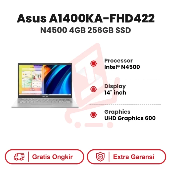 Laptop Asus A1400KA-FHD421 N4500 4GB 256GB SSD Win 11