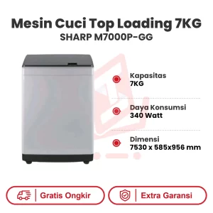 Mesin Cuci Top Loading 7KG SHARP M7000P-GG