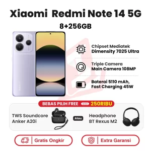 Xiaomi Redmi Note 14 5G 8+256GB Garansi Resmi