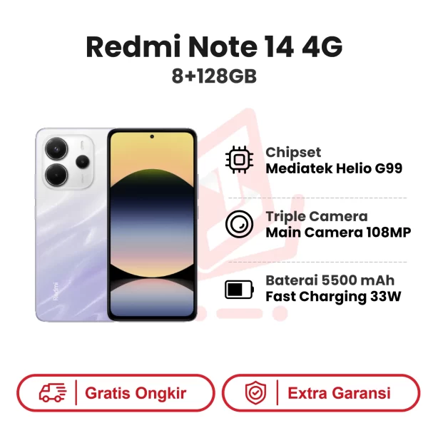 Xiaomi Redmi Note 14 4G 8+128GB Garansi Resmi