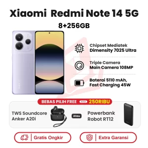 Xiaomi Redmi Note 14 5G 8+256GB Garansi Resmi