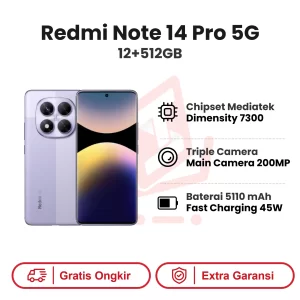 Xiaomi Redmi Note 14 Pro 5G 12+512GB Garansi Resmi