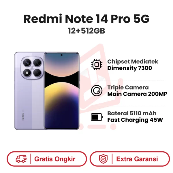 Xiaomi Redmi Note 14 Pro 5G 12+512GB Garansi Resmi