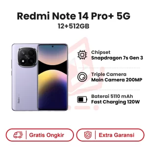 Xiaomi Redmi Note 14 Pro+ 5G 12+512GB Garansi Resmi