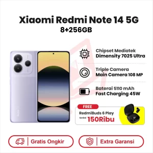 Xiaomi Redmi Note 14 5G 8+256GB Garansi Resmi