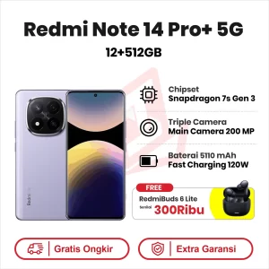 Xiaomi Redmi Note 14 Pro+ 5G 12+512GB Garansi Resmi
