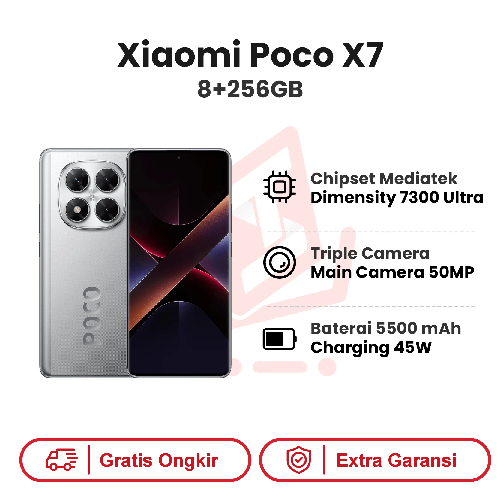 Xiaomi Poco X7 5G 8+256GB Garansi Resmi