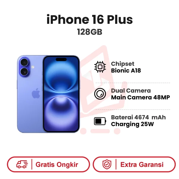 iPhone 16 Plus 128GB Garansi Resmi