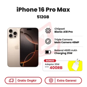 iPhone 16 Pro Max 512GB Garansi Resmi