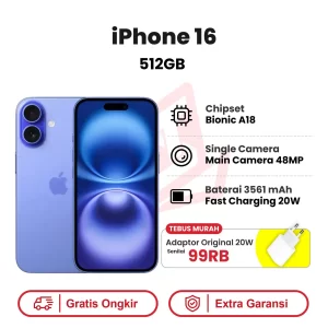 iPhone 16 512GB Garansi Resmi