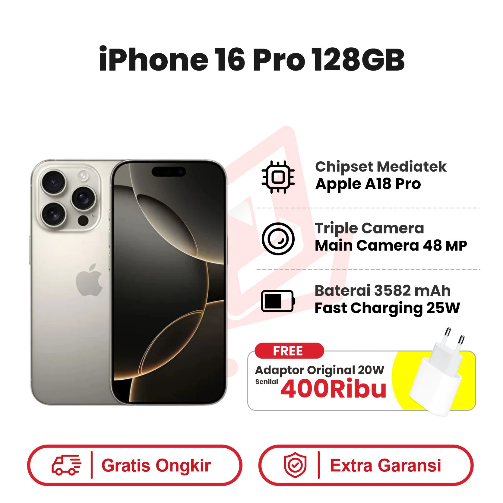 iphone 16 pro 128 natural adaptor