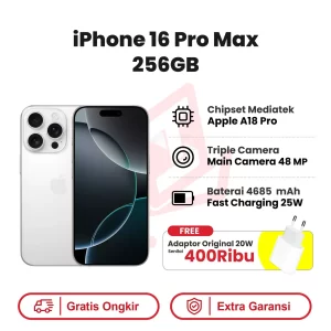 iphone 16 pro max 256 putih adaptor