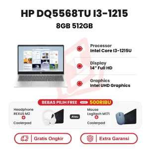 Laptop HP DQ5568TU I3-1215 8GB 512GB BACKLIT WIN11