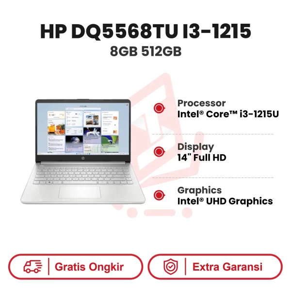 Laptop HP DQ5568TU I3-1215 8GB 512GB BACKLIT WIN11