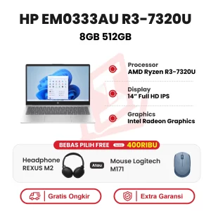 Laptop HP EM0333AU R3-7320U 8GB 512GB SSD WIN11