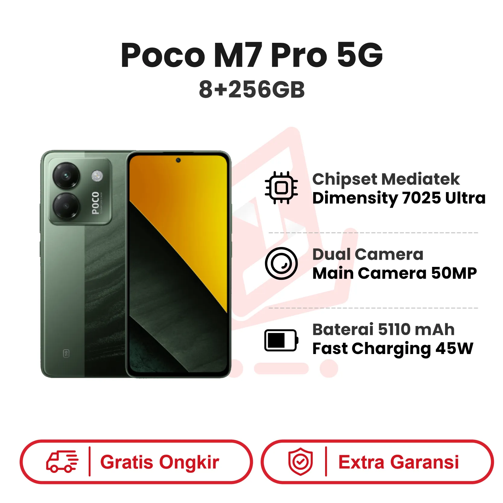 Poco M7 Pro 5G 8+256GB Garansi Resmi