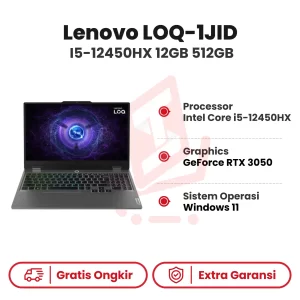 Laptop Lenovo LOQ-1JID I5-12450HX 12GB 512GB RTX3050 WIN11
