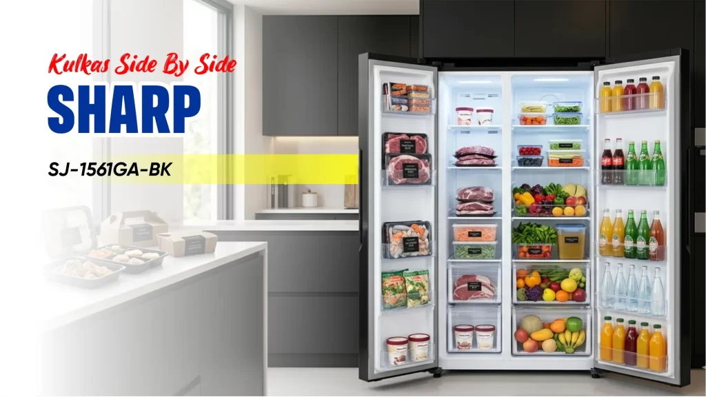  Kulkas Side by Side Sharp SJ-1561GA-BK