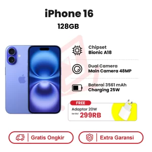 iPhone 16 128GB Garansi Resmi