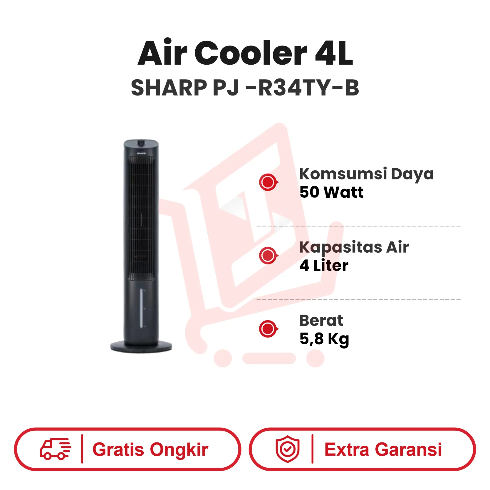 Air Cooler 4L Sharp PJ-R34TY-B TOWER