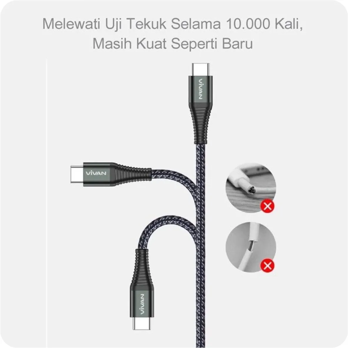KABEL VIVAN KPD100S 60W C TO C - Gambar 5