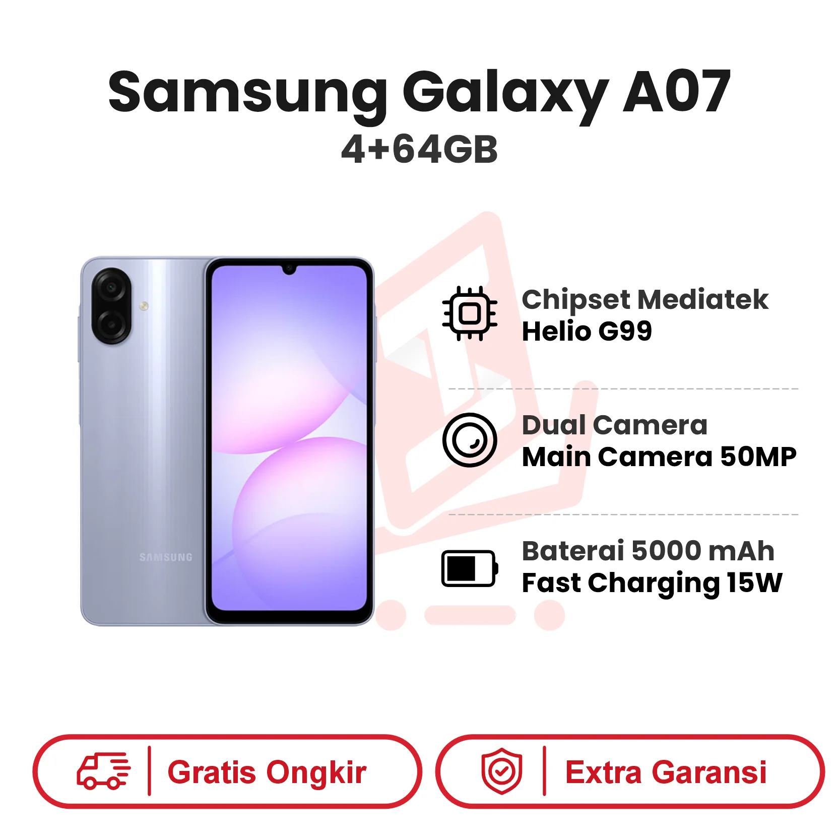 Samsung Galaxy A07 4+64GB Garansi Resmi