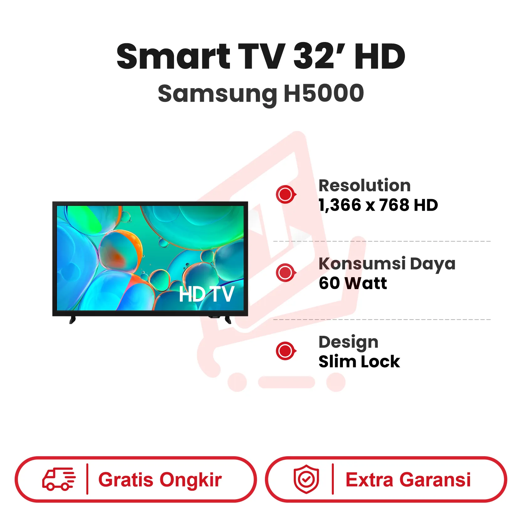Smart TV 32' HD Samsung H5000F