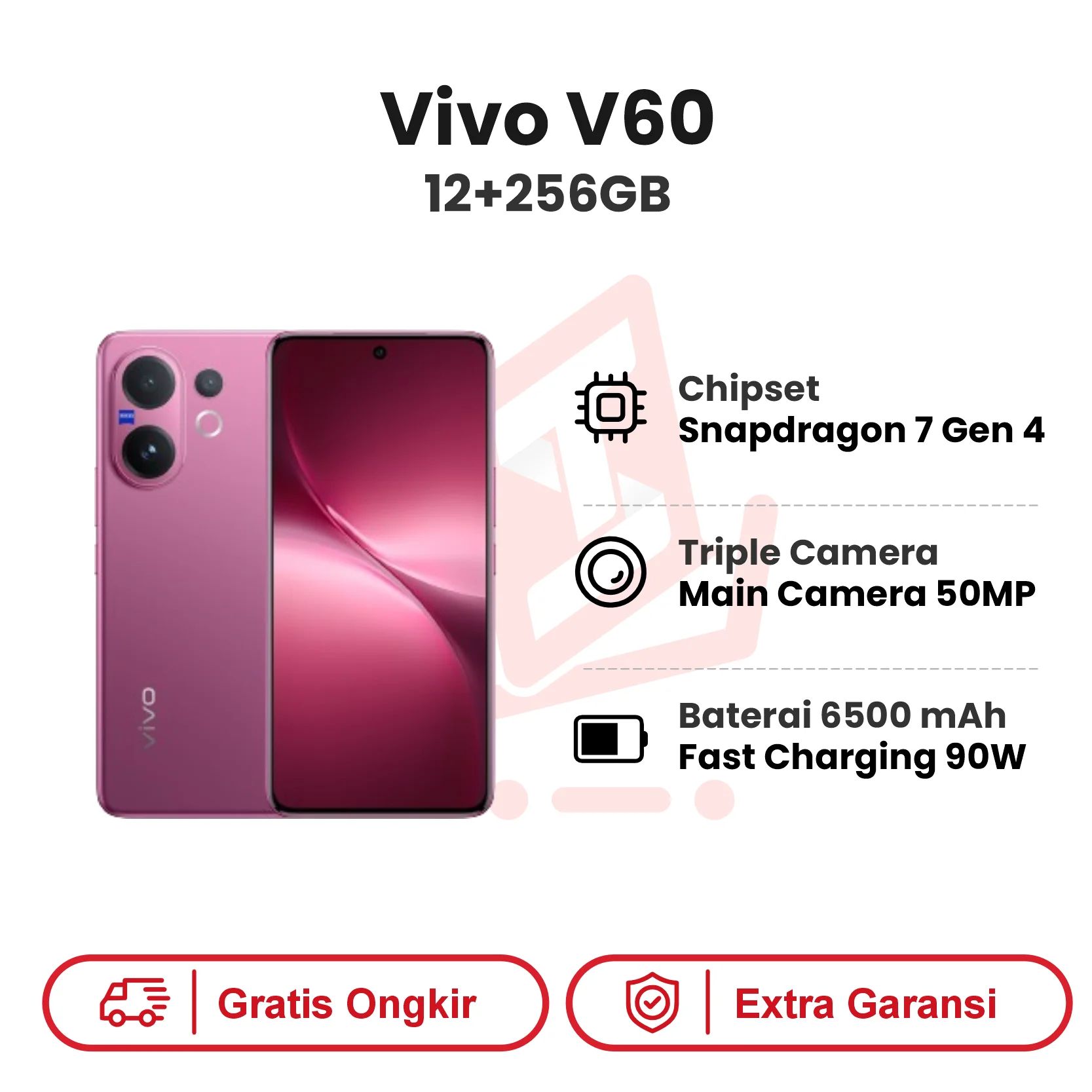 Vivo V60 12+256GB Garansi Resmi