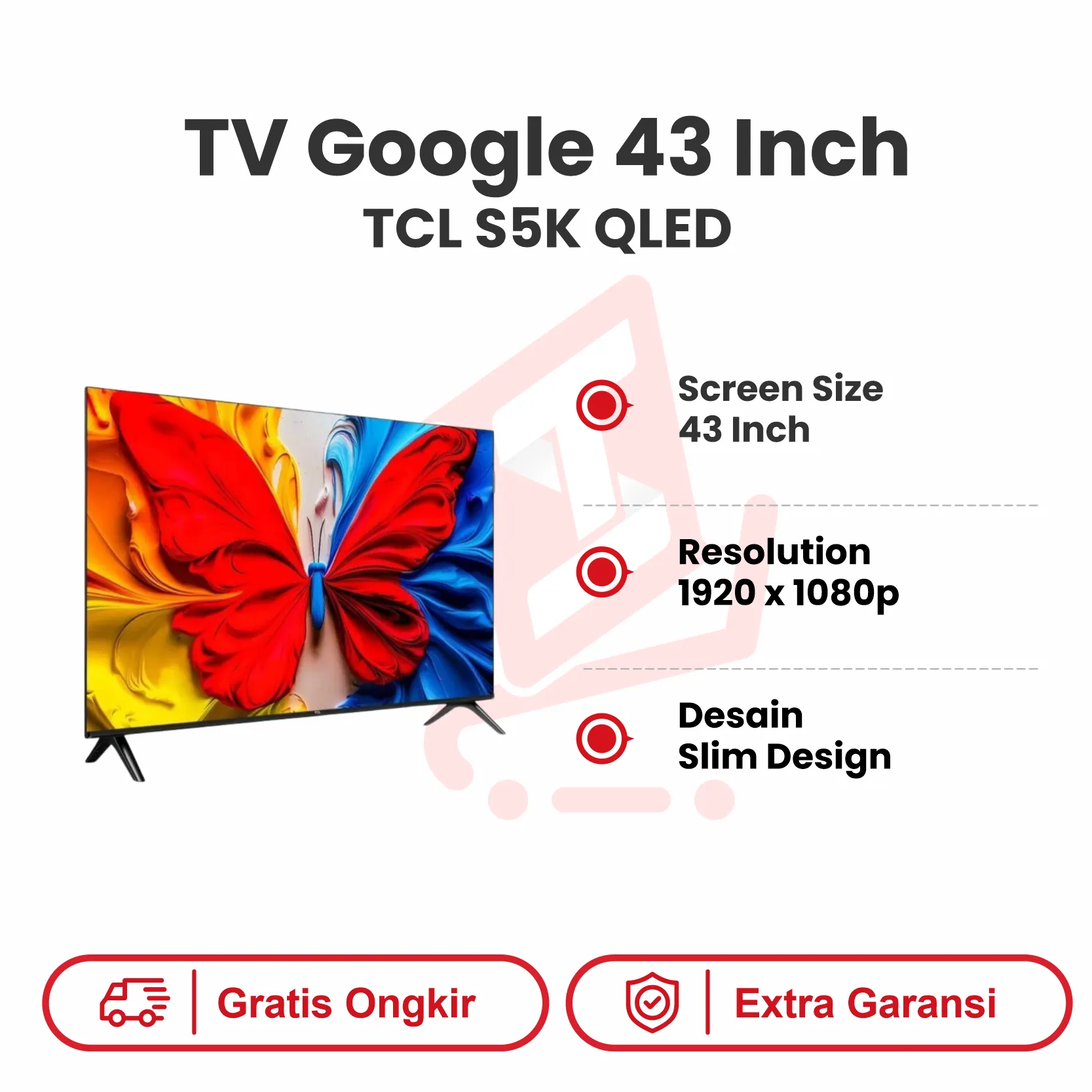 GOOGLE TV 43' TCL S5K QLED