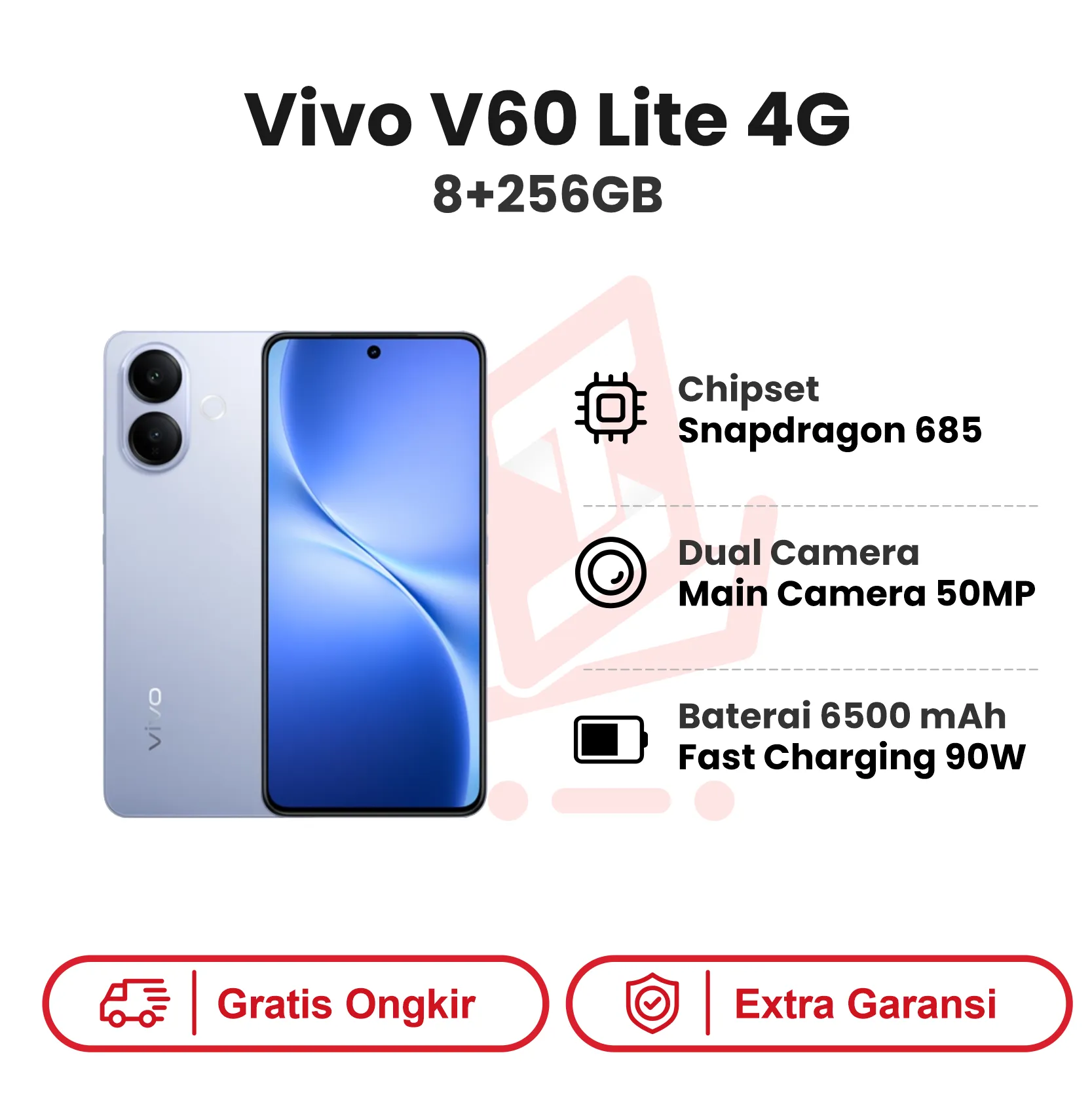 Vivo V60 Lite 4G 8+256GB Garansi Resmi