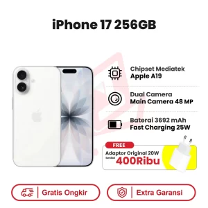 iphone 17 256 putih adaptor