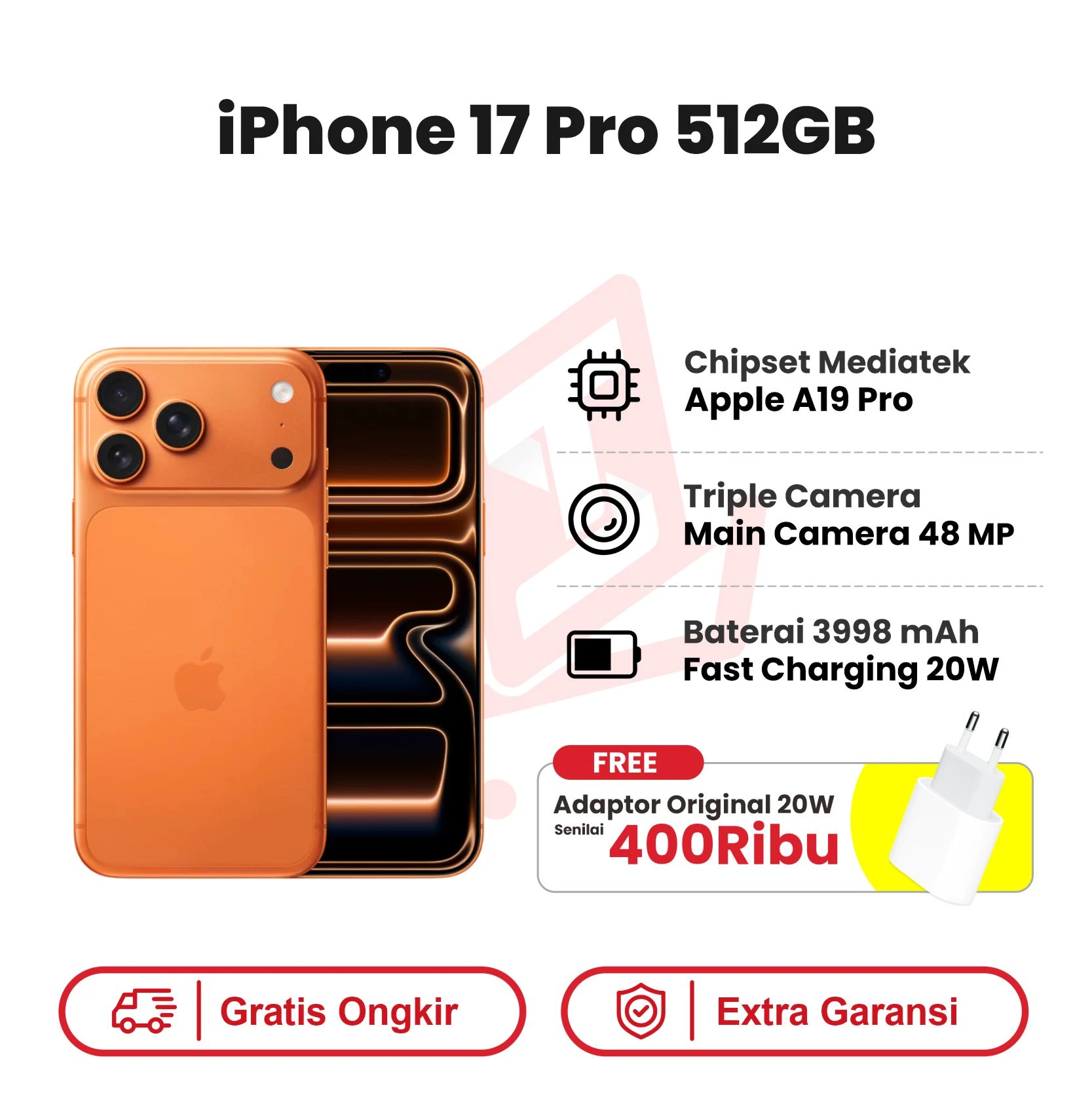 iphone 17 pro 512 orange adaptor