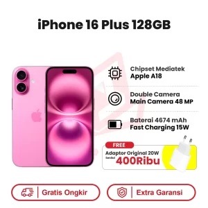 iphone 16 plus 128 pink adaptor
