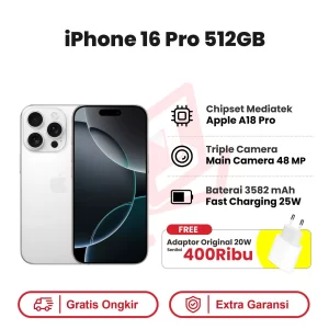 iphone 16 pro 512 putih adaptor
