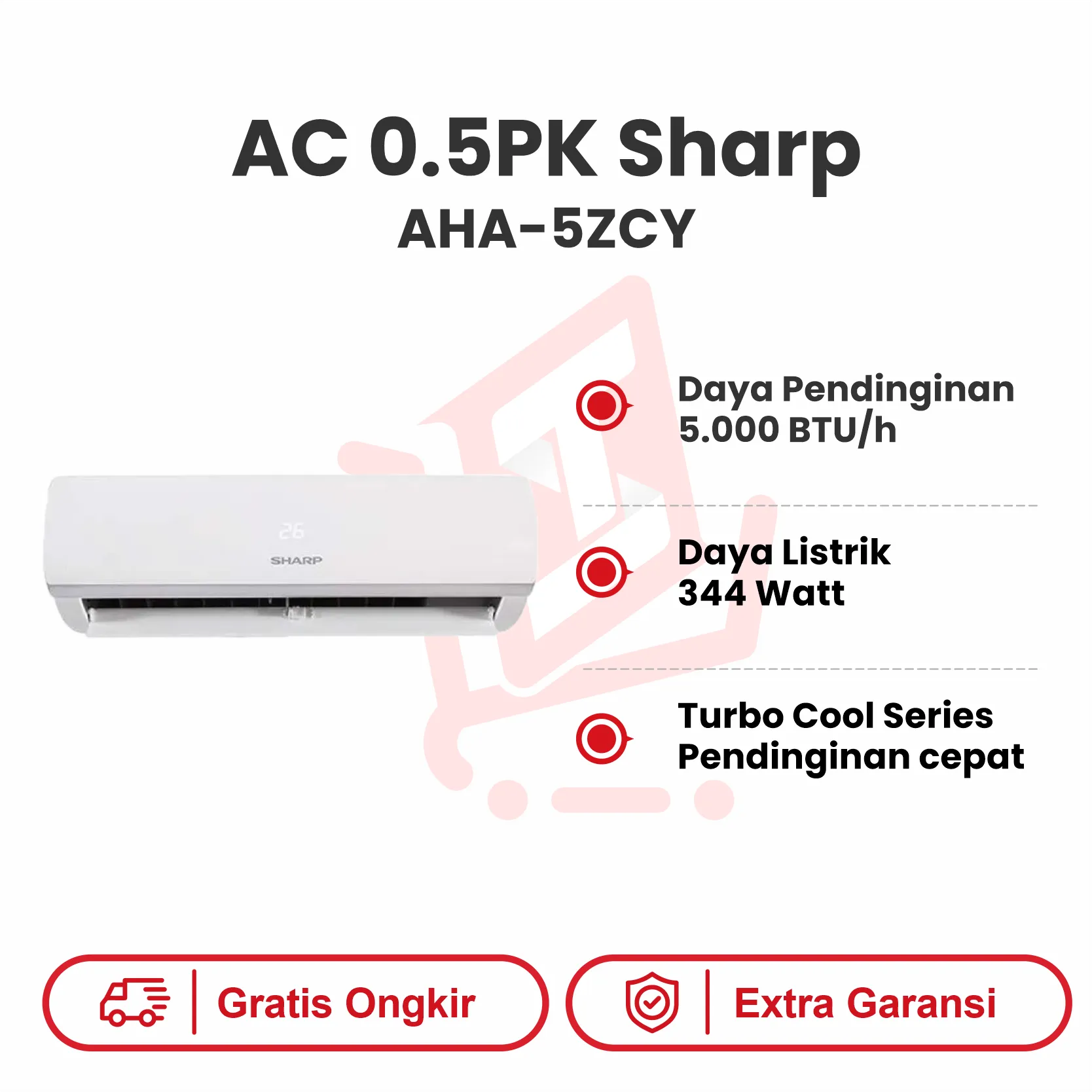 AC 0.5PK SHARP AHA 5ZCY