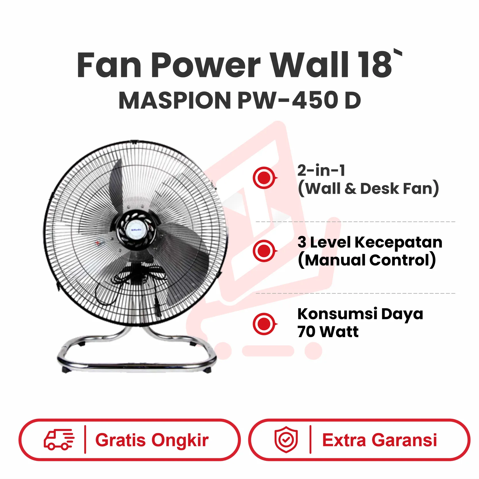FAN POWER WALL 18` MASPION PW 450 D