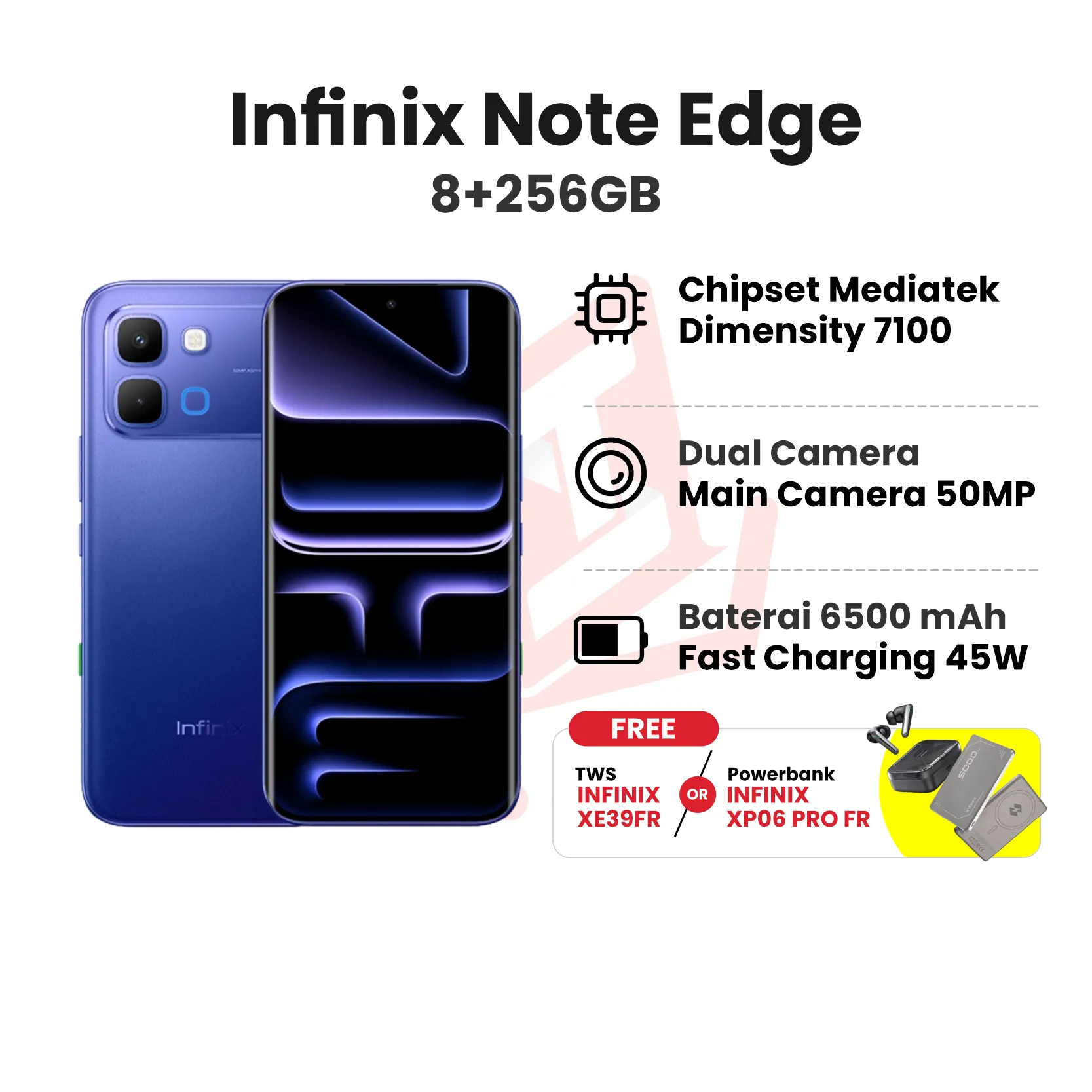 INFINIX NOTE EDGE 8+256GB +BONUS