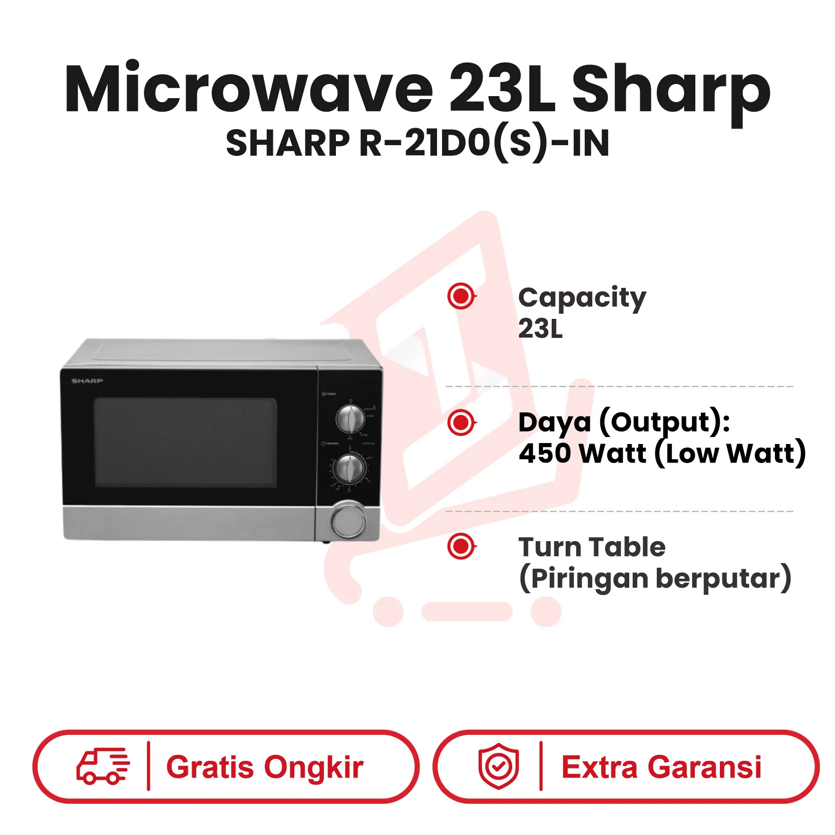 MICROWAVE 23L SHARP R 21D0(S) IN