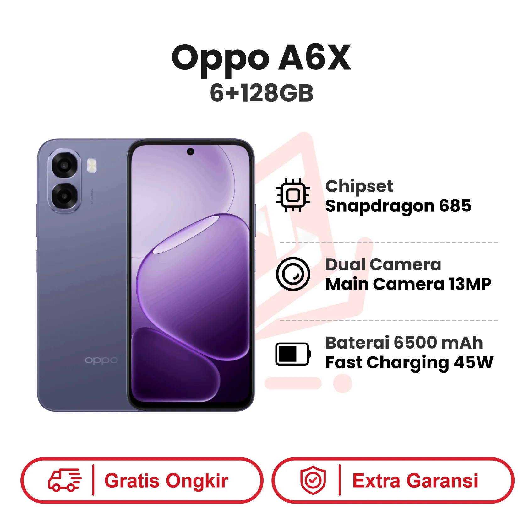 OPPO A6X PULM PURPLE 6+128GB