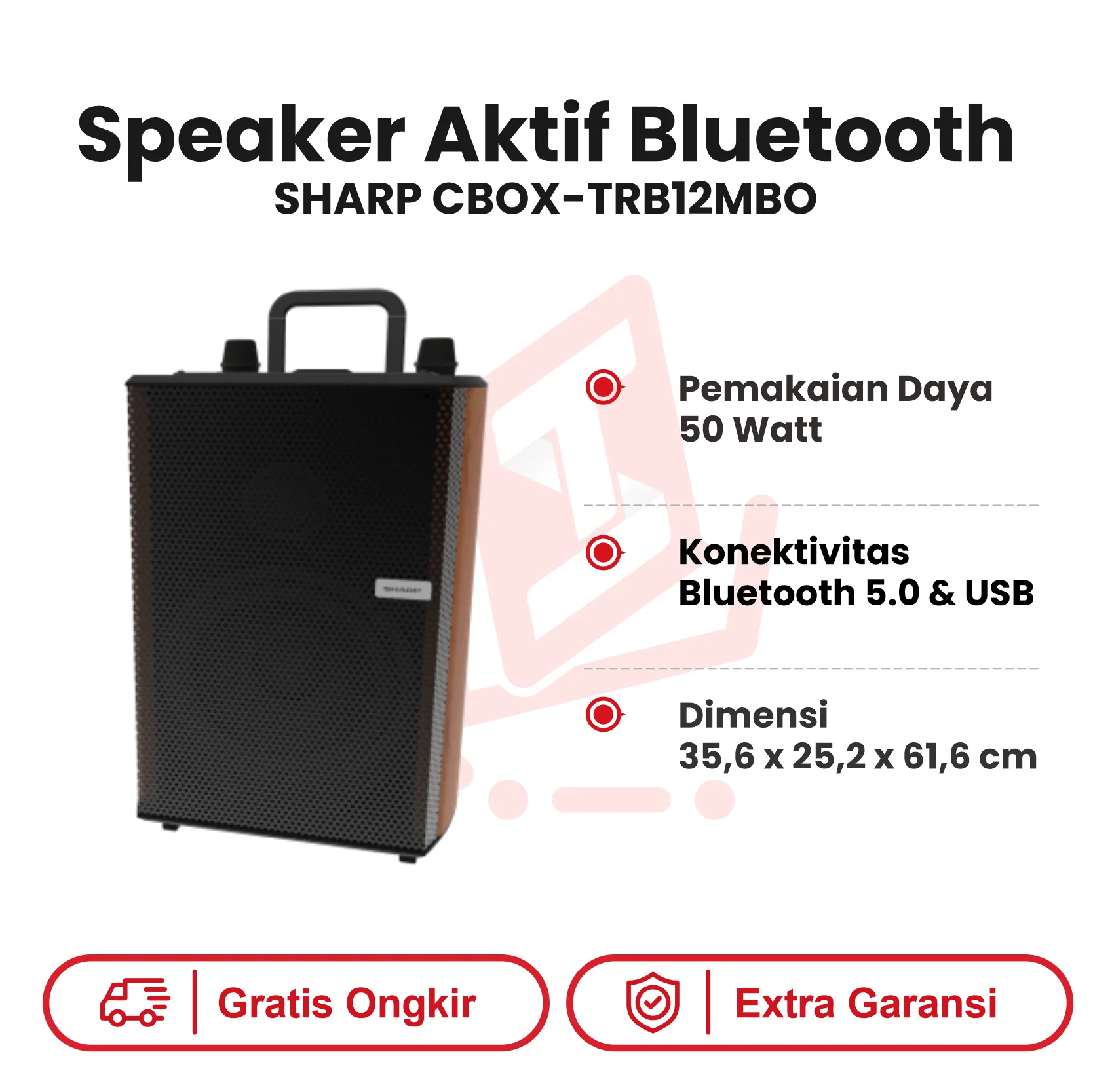 SPEAKER AKTIF BLUETOOTH SHARP CBOX TRB12MBO