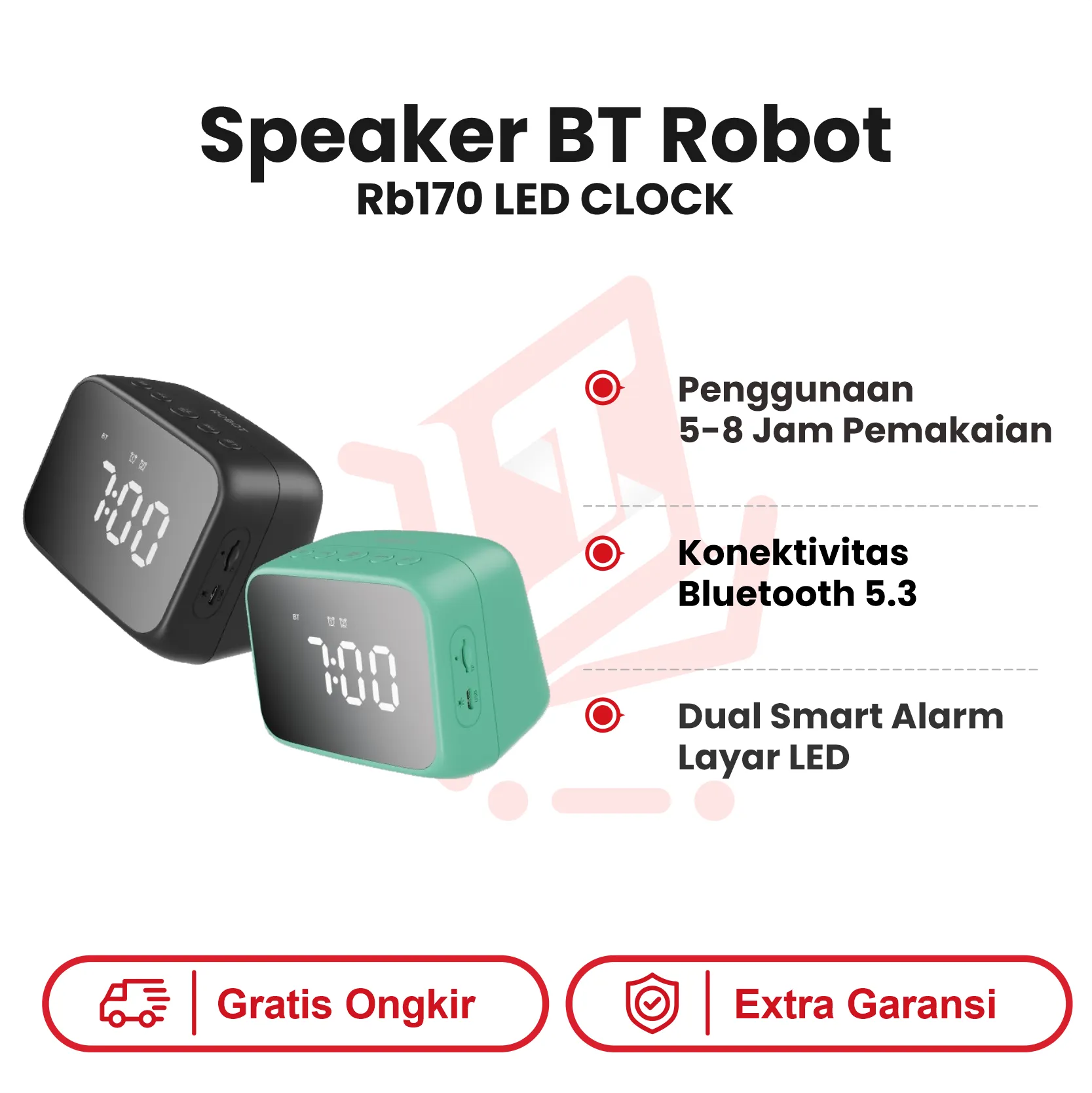 SPK BT ROBOT RB170 LED CLOCK