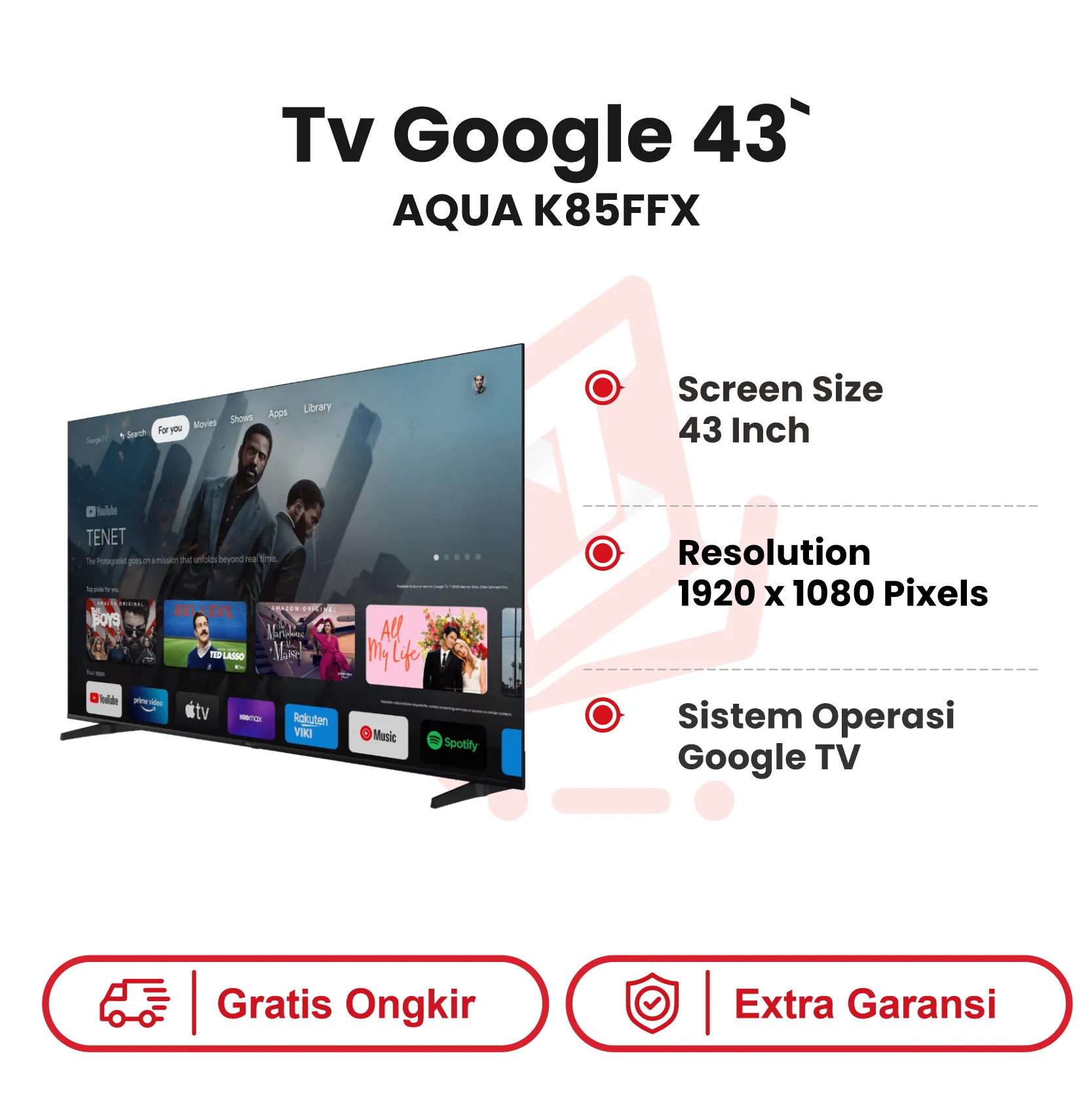 TV GOOGLE 43` AQUA K85FFX